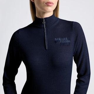 Cavalleria Toscana Ladies Merino Half Zip Turtleneck Sweater