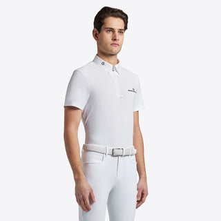 Cavalleria Toscana Mens Jersey Short Sleeved Competition Shirt with Zip