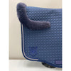 Mattes Eurofit Dressage Saddle Pad Navy with Navy Sheepskin on Top, Navy-Silver Cords