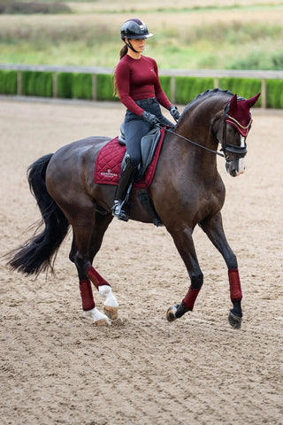 Equestrian Stockholm Dressage Saddle Pad Line Bordeaux