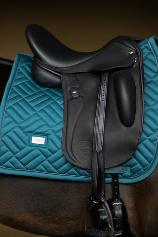 Equestrian Stockholm Dressage Saddle Pad Modern Teal Blue