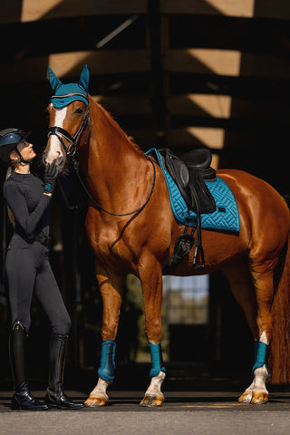 Equestrian Stockholm Dressage Saddle Pad Modern Teal Blue