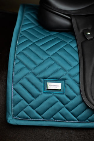 Equestrian Stockholm Dressage Saddle Pad Modern Teal Blue