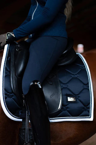 Equestrian Stockholm Dressage Saddle Pad MIDNIGHT WHITE EDGE COB