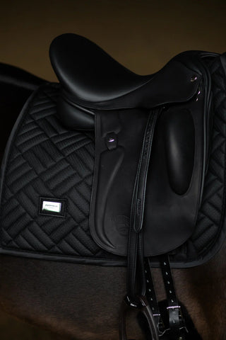 Equestrian Stockholm Dressage Saddle Pad Modern Mesh Black