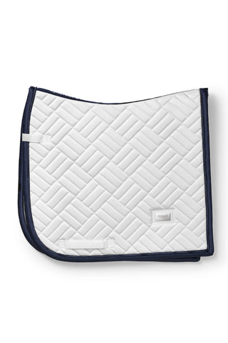 Equestrian Stockholm Dressage Saddle Pad Modern White Navy