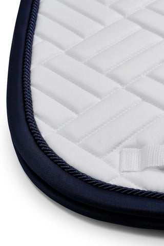 Equestrian Stockholm Dressage Saddle Pad Modern White Navy