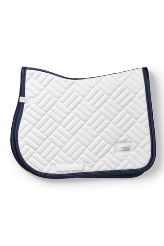 Equestrian Stockholm Jump Saddle Pad Modern White Navy