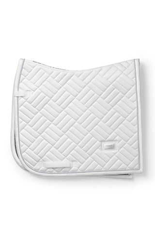 Equestrian Stockholm Dressage Saddle Pad Modern White Perfection Silver