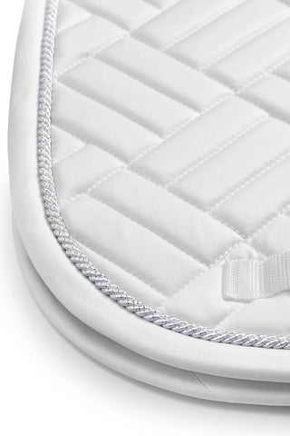 Equestrian Stockholm Dressage Saddle Pad Modern White Perfection Silver