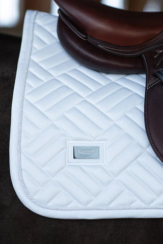 Equestrian Stockholm Jump-All Purpose Saddle Pad Modern White Perfection