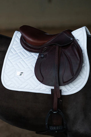 Equestrian Stockholm Jump-All Purpose Saddle Pad Modern White Perfection