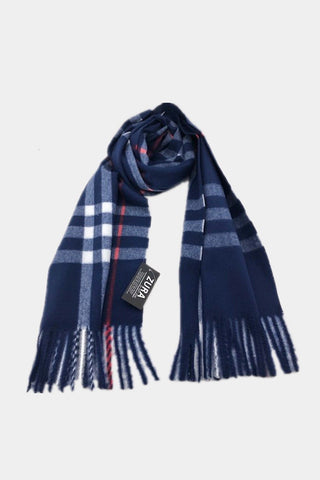 Narrow Plaid Cashmere Blend Scarf