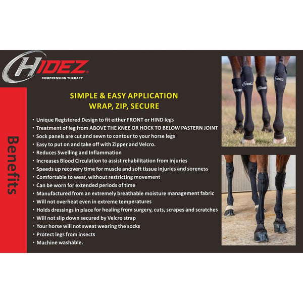Hidez Black Compression Ice Socks- Front Pair