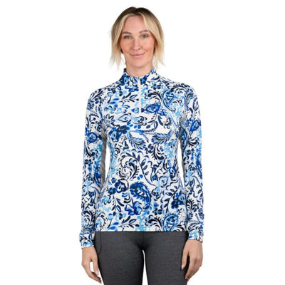 Kastel Denmark Long Sleeve Sunshirt Blue Ikat Floral