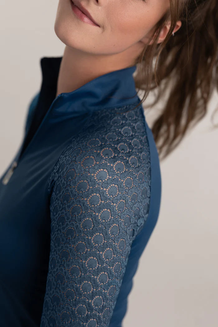 Kastel Denmark Long Sleeve Lace Raglan Sunshirt NAVY