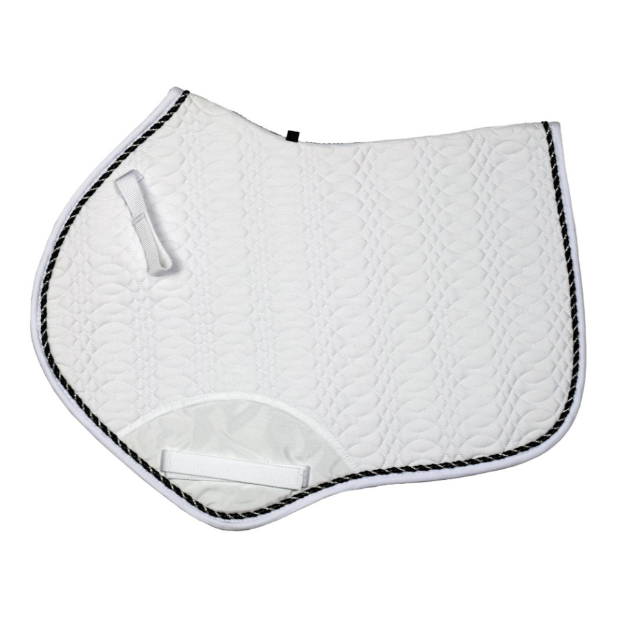 Kieffer Jump Saddle Pad White with Black Cord