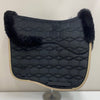 Mattes Eurofit Velvet Dressage Saddle Pad with Sheepskin Top and Under Seat Champagne piping LACK