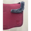 Mattes Dressage Saddle Pad Burgundy, Dark Grey Sheepskin +Lining and Graphite and Burgundy Piping