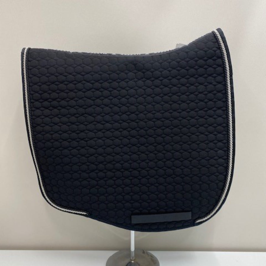 Mattes Euro Dressage Saddle Pad Black/ Black-Silver Piping