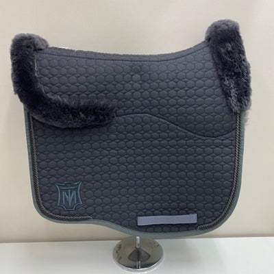 Mattes Dressage Saddle Pad Graphite Sheepskin Top and Under Seat