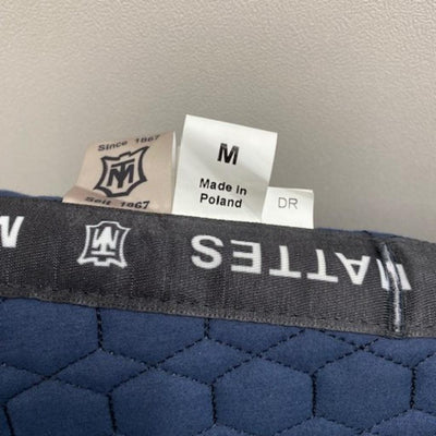 Mattes Square Dressage Saddle Pad Navy with Navy/ Silver Piping