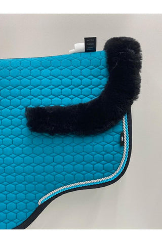 Mattes Eurofit Jump Saddle Pad Teal with Black Sheepskin Trim