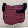 Mattes Eurofit Velvet Dressage Saddle Pad with Sheepskin Trim BURGUNDY