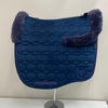 Mattes Eurofit Velvet Dressage Saddle Pad with Sheepskin Trim NAVY