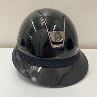 Samshield Miss Shield Helmet Shadow Glossy with Crystal Band and 5 Swarovski Crystals