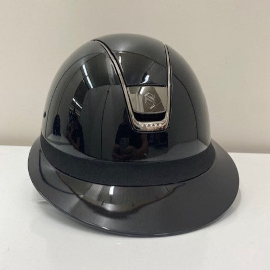 Samshield Miss Shield Helmet Shadow Glossy with Alcantara Band and 5 Crystal Detail