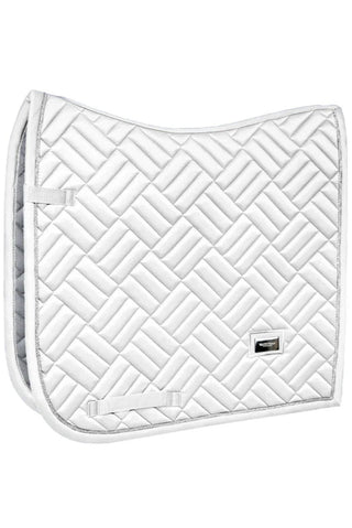 Equestrian Stockholm Dressage Saddle Pad Modern White Perfection Silver