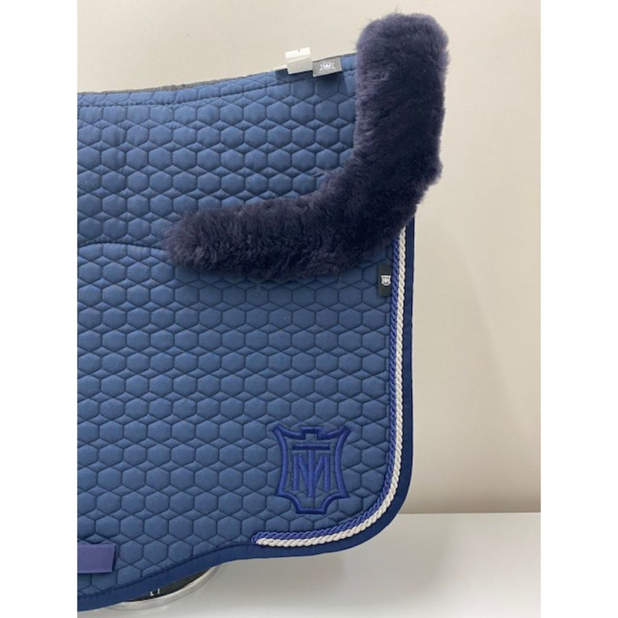 Mattes Dressage Saddle Pad Eurofit Navy with Sheepskin Front Rear and underneath