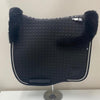 Mattes Dressage Saddle Pad Black, Black Sheepskin and Black and Silver Piping