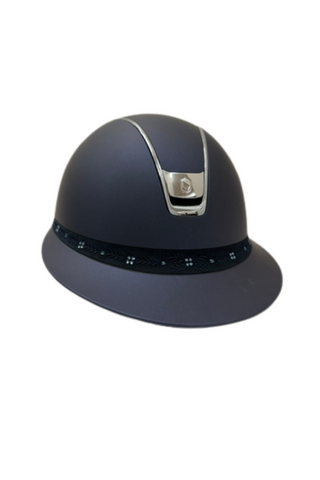 Samshield Miss Shield 2.0 Shadow Matt Helmet Royal Flower Frontal Band Navy