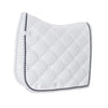 Equestrian Stockholm Dressage Saddle Pad White Perfection Navy/Silver Binding NO BADGE