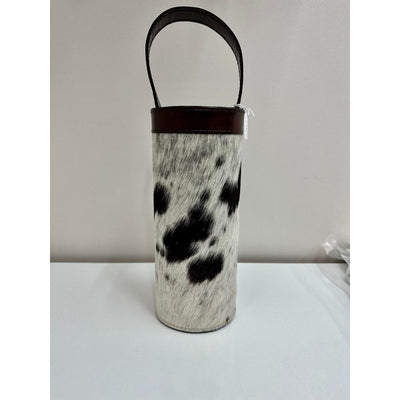 Leather Wine Holder with Cow Hide