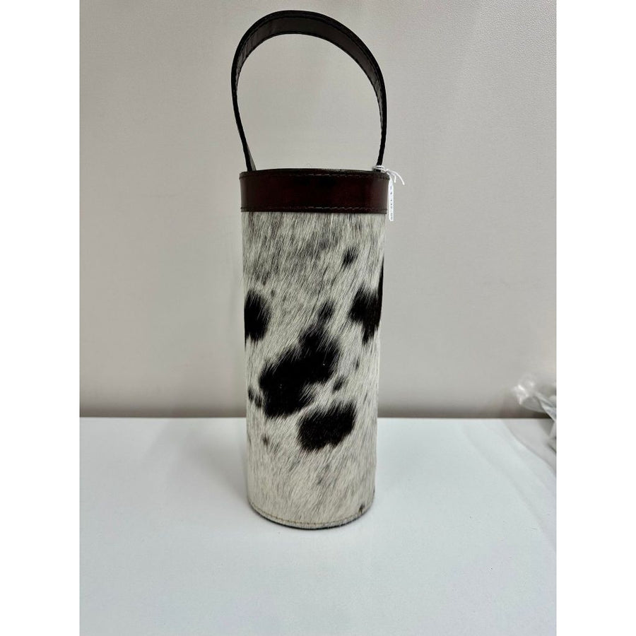 Leather Wine Holder with Cow Hide