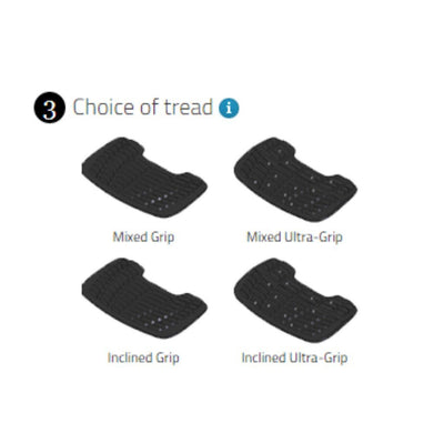 Flex-On Interchangeable Foot Rests Tread INCLINED GRIP