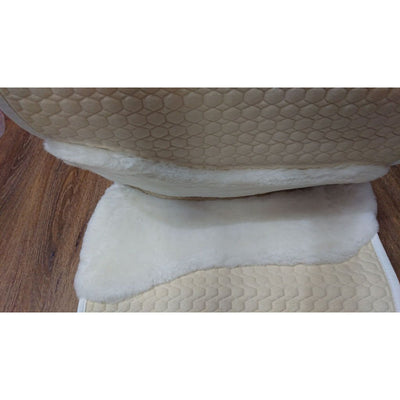 Mattes White Dressage Saddle Pad with Fleece Panels & Front and Rear trim FULL