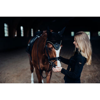 Equestrian Stockholm Ear Bonnet Black Gold Limited Edition