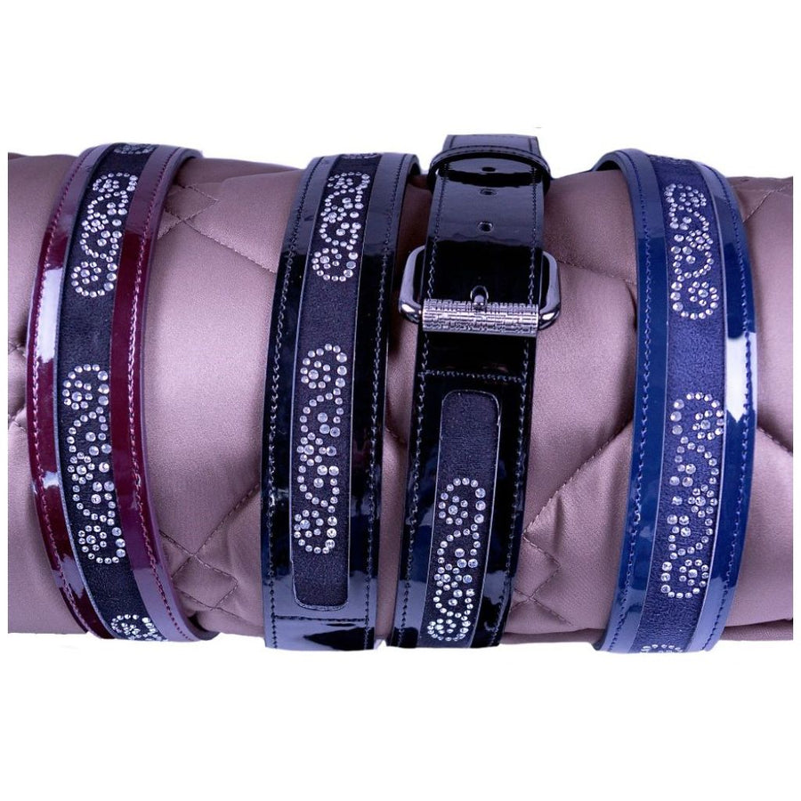 FairPlay Clarence Chic Patent Leather Belt with Crystal Details