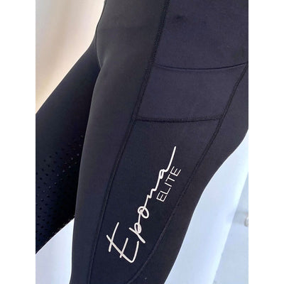 Epona Elite SCARLET Riding Tights BLACK CRYSTAL