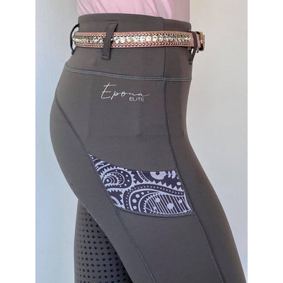 Epona Elite FLEUR Riding Tights GREY PAISLEY