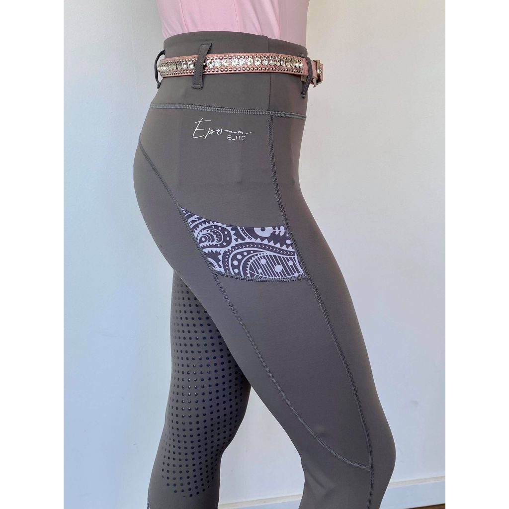 Epona Elite FLEUR Riding Tights GREY PAISLEY – Horse in the Box
