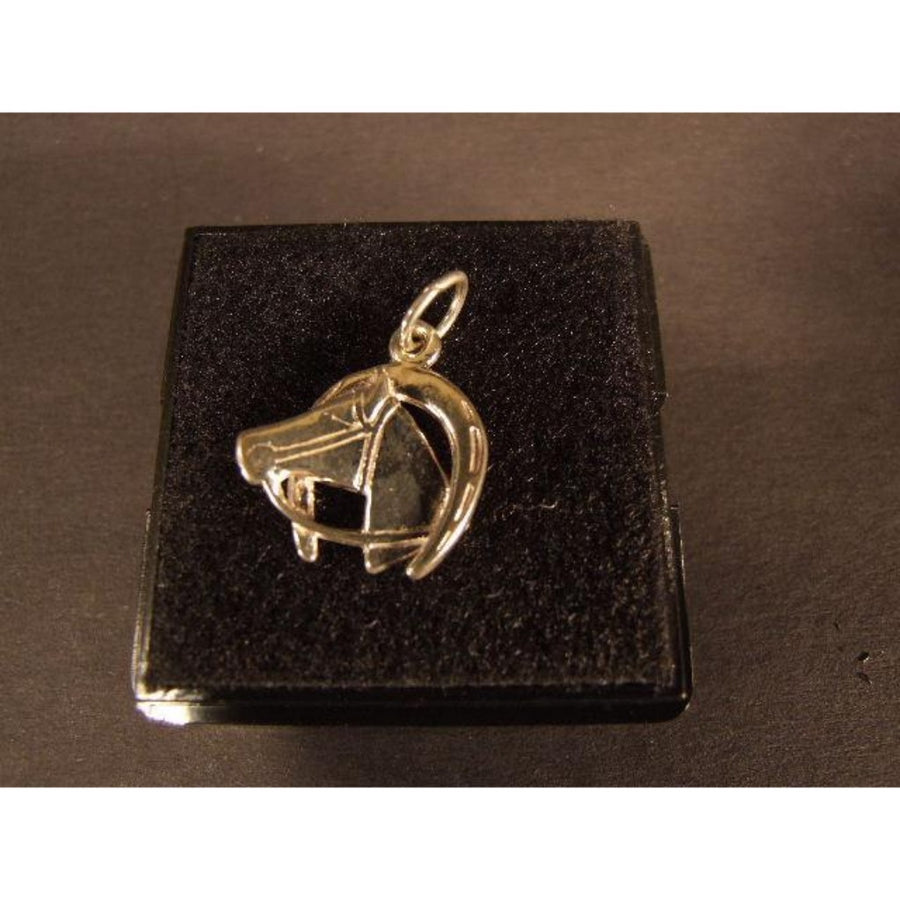 Charm Sterling Silver Horse Head in Horseshoe