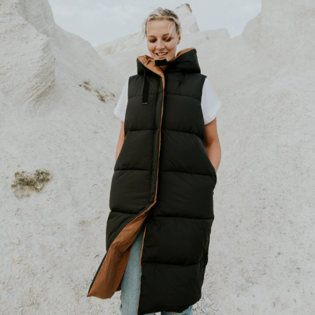 Moke Kyri Reversible Long Puffer Vest - Horse in the Box