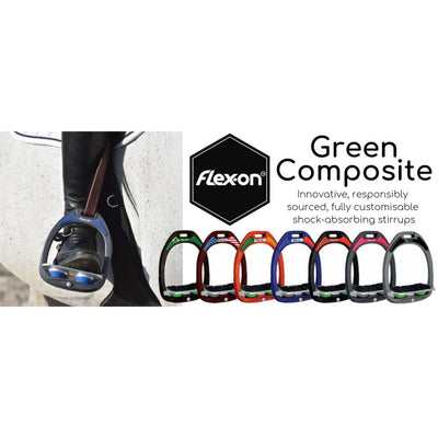 Flex-On Green Composite Inclined Ultra Grip Stirrups NAVY/WHITE/LIGHT BLUE
