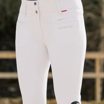 B Vertigo Tiffany High Waisted Silicone Full Seat Breeches White