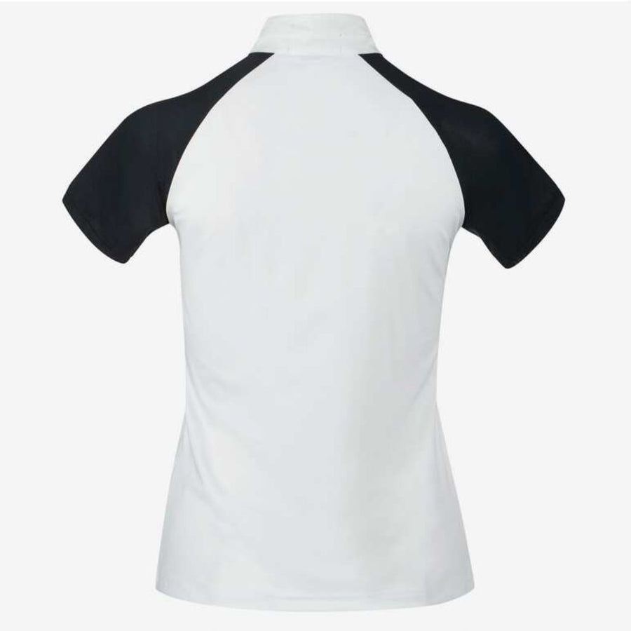 B Vertigo Felicity Ladies Short Sleeve Show Shirt White-Black